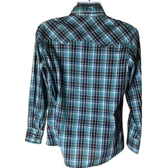 Wrangler Wrancher Vintage Shirt Mens XL Plaid Pearl Snap Buttons Cowboy Western - Picture 2 of 7